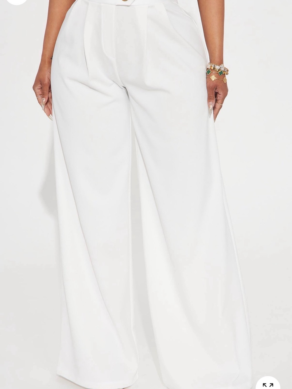 Fashion Nova Wide Leg High-Waist Pants in White